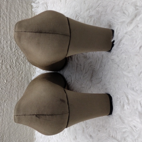 Van Eli Barbette Beige Tan Fabric Square Toe Mid Square Heel Slip On Pump Shoe - Picture 5 of 16